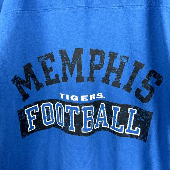 Vintage Memphis Tigers Shirt Size Large Blue Single Stitch Football NCAA USA 90s - Picture 4 of 8